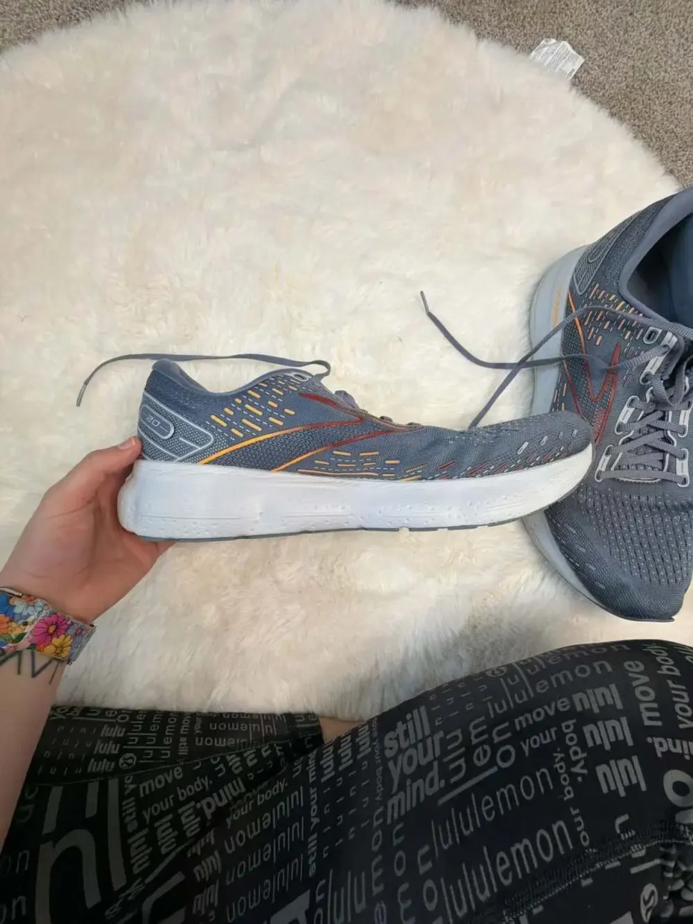 Brooks Glycerin 20 Men's Neutral Running Shoes Gray Orange